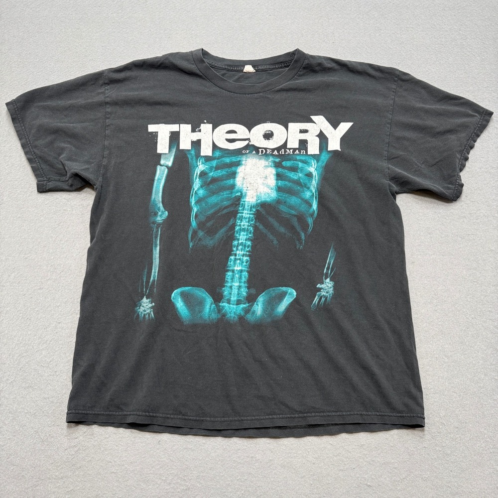Theory Of A Deadman X-Ray Skeleton T-Shirt XL Black Vintage Y2K Rock Band Tee